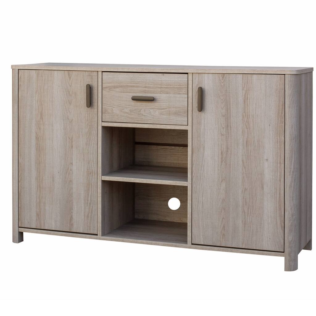 Emerson Storage Media Console TV Stand for TVs up to 59", Gray Wash