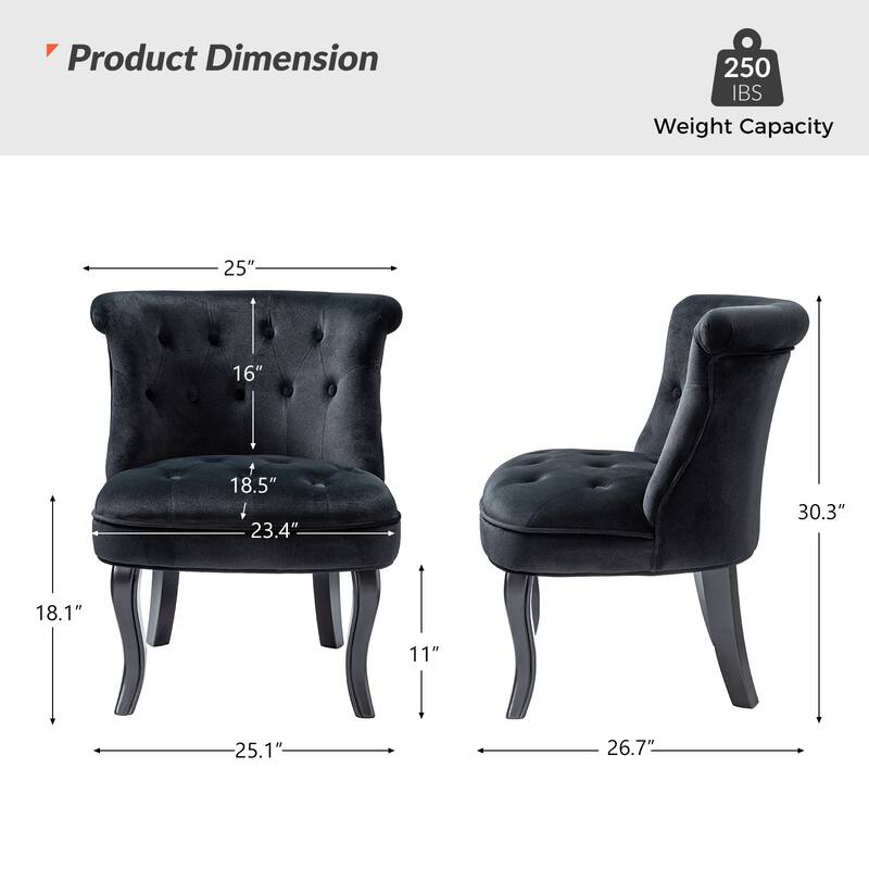 Christi Vibrant Tufted Velvet Upholstered Accent Chairs Set of 2 by HULALA HOME