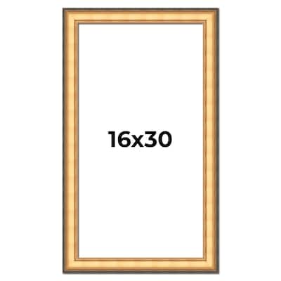 16x30 Frame Gold Plein Aire Solid Wood Picture Frame Width 2 Inches |