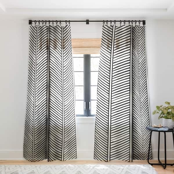 1piece Sheer Organic Chevron Inkwell MadetoOrder Curtain Panel On Sale Bed Bath & Beyond