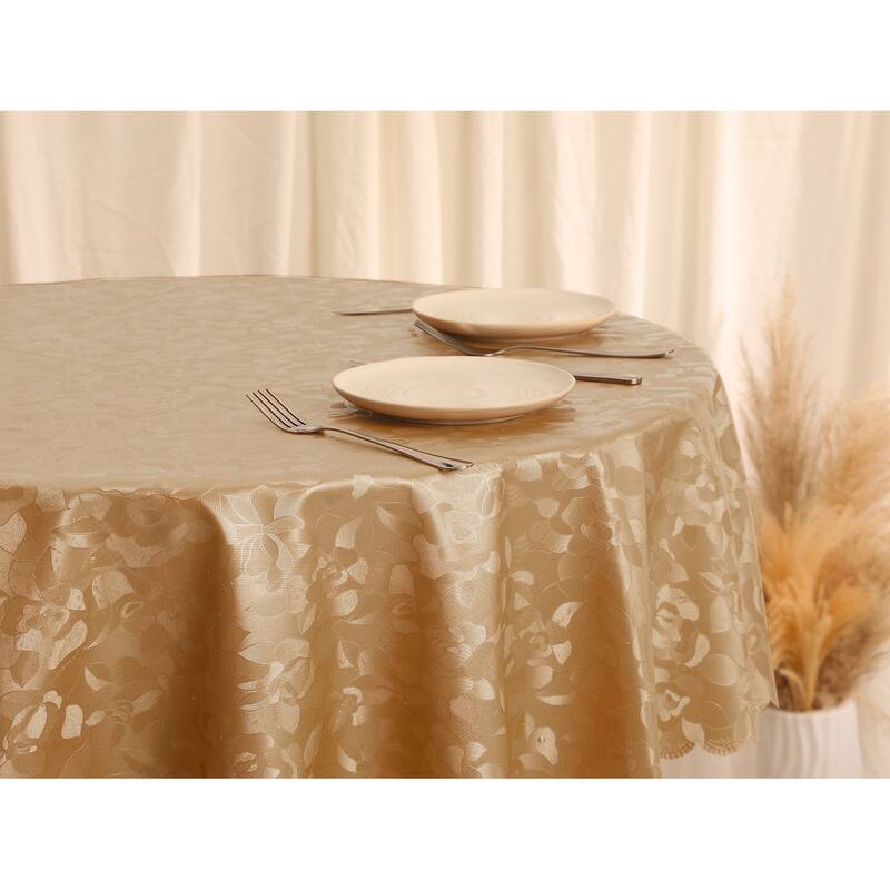 1 Pack Round Waterproof Vinyl Tablecloth, Wrinkle-Resistant Washable Table Cover, Suitable for Dinner or Restaurant