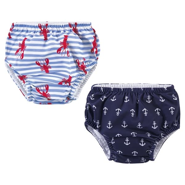 slide 1 of 1, Hudson Baby Infant and Toddler Boy Swim Diapers, Anchors 0-6 Months - Anchors