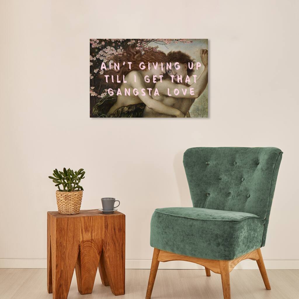 Wynwood Studio Canvas Fashion and Glam Gangsta Love Pink and Light Pink Modern & Contemporary Wall Art Canvas Print