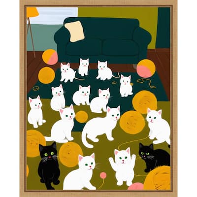 Cats a Wool by Uma Gokhale Framed Canvas Wall Art