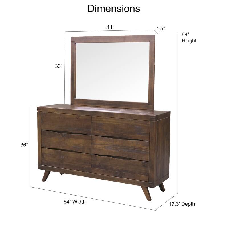 Steve Silver Panola Distressed Cocoa Dresser and Mirror