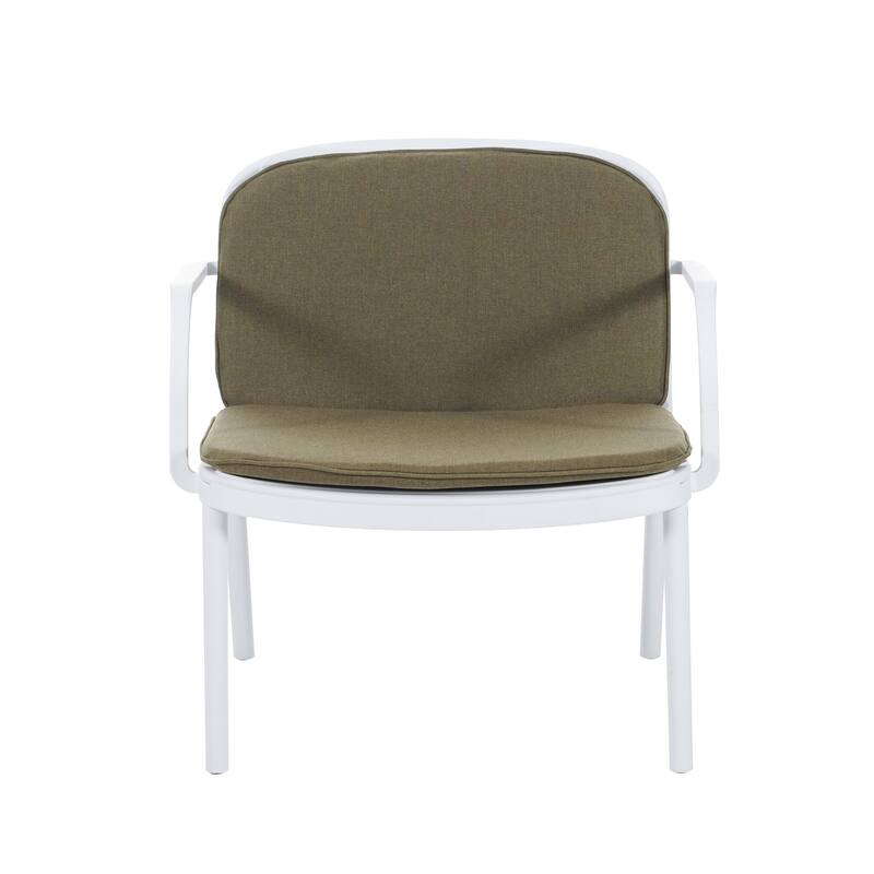 Roomfitters Luna Outdoor Plastic Club Chairs with Water Repellent Cushions, Set of 2 - Set of 2