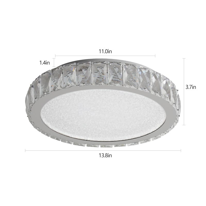 Oaks Aura Elegant K9 Crystal LED Ceiling Light with Adjustable Color Temperatures
