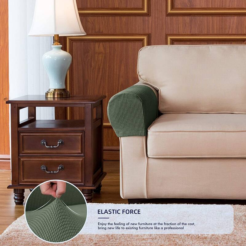 Subrtex Stretch Armrest Cover Strip furniture Cover with Twist Pins