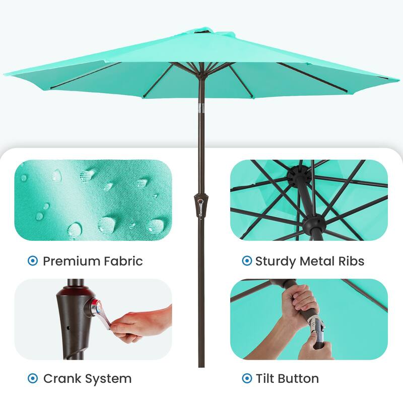 10ft Patio Market Umbrella with Crank & Tilt,UV-Risistant