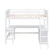 preview thumbnail 7 of 50, Modern Concise Design Twin Size Wood Loft Bed with Ladder,Sturdy Pine Wood Made Desk and Shelves in Floor Space