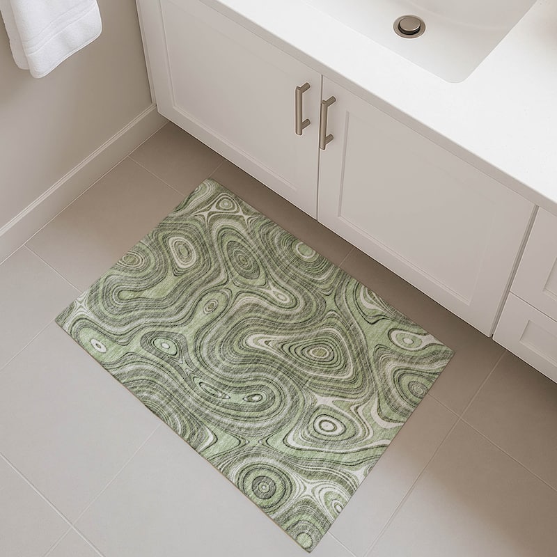 Premium Washable Super Soft Contemporary Alfa Mayfield Rug - Aloe - 1'8" x 2'6"