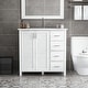 preview thumbnail 1 of 7, 36.2 x 17.7" Transitional Bathroom Vanity w/White Ceramic Countertop