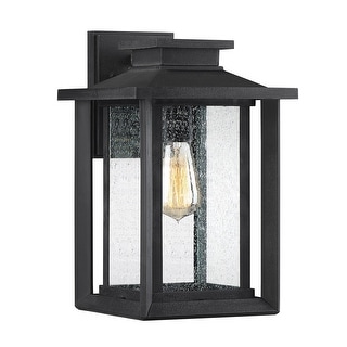 Wakefield 1-Light Outdoor Wall Lantern in Earth Black