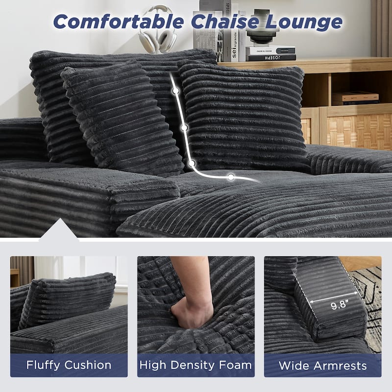 67" Upholstered Chaise Lounge Chair Sleeper Sofa Bed with Pillows, No Assembly Required
