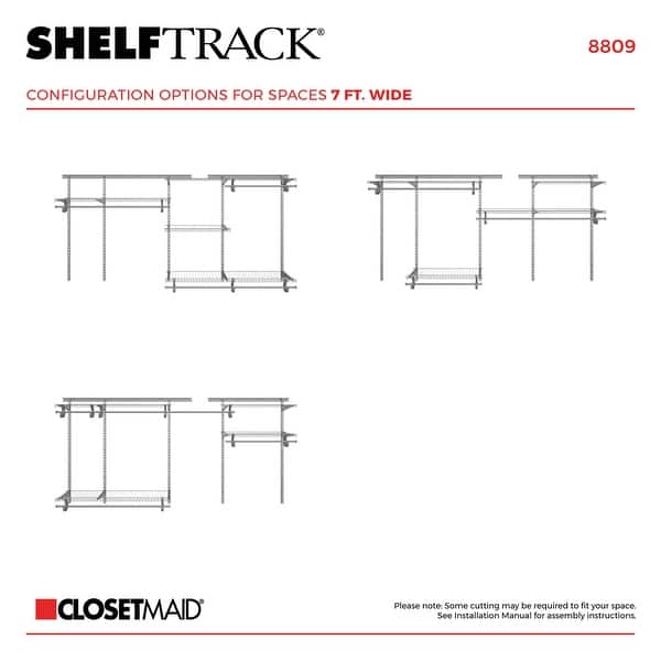 ClosetMaid ShelfTrack 6096 Inch Wide Wire Closet Organizer Bed Bath