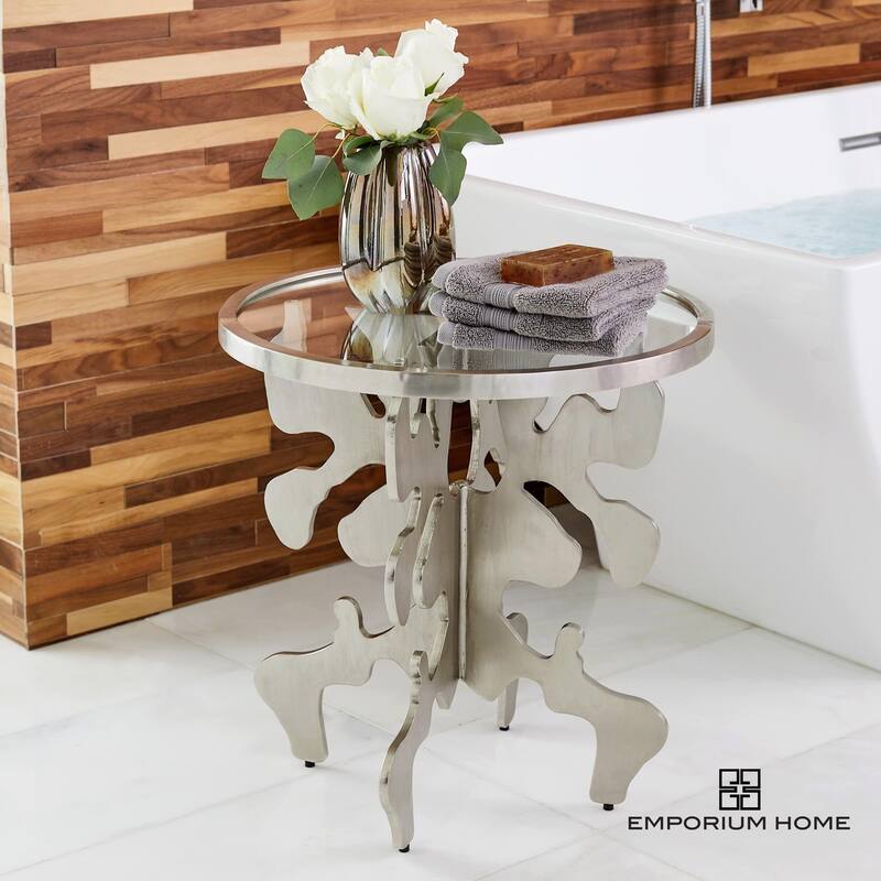 Ink Blot Side Table-Nickel