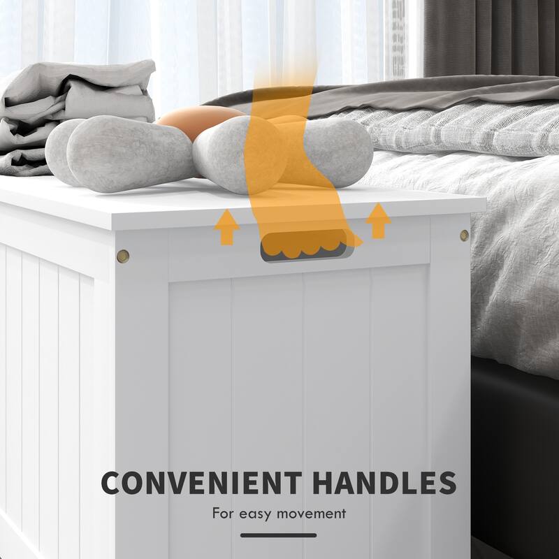 39.4" Storage Chest w/ 2 Safety Hinges, Wooden Box