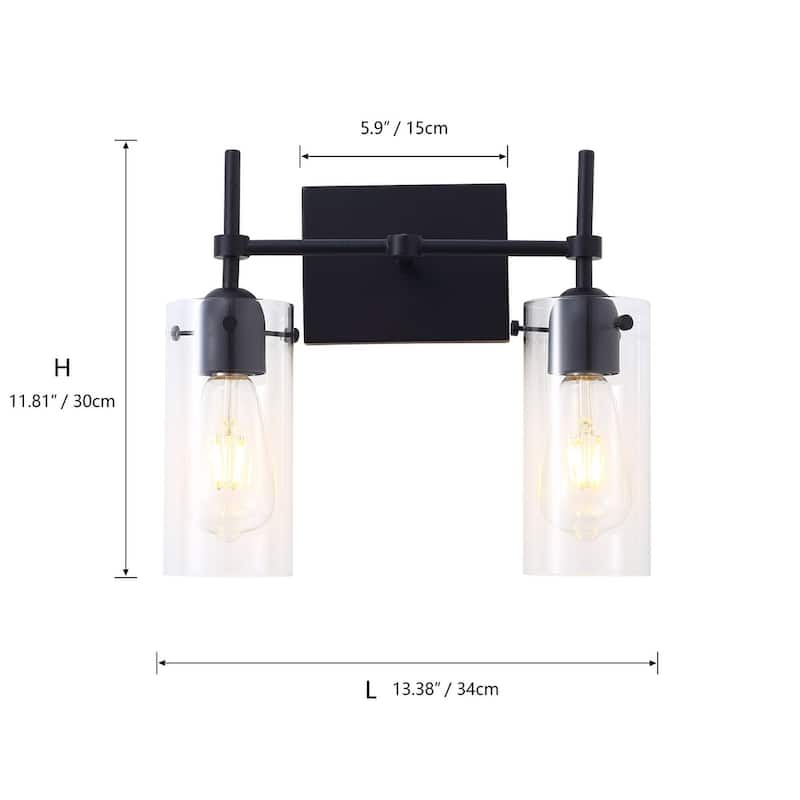 Modern Cylinder Clear Glass Shade Bathroom Vanity Light