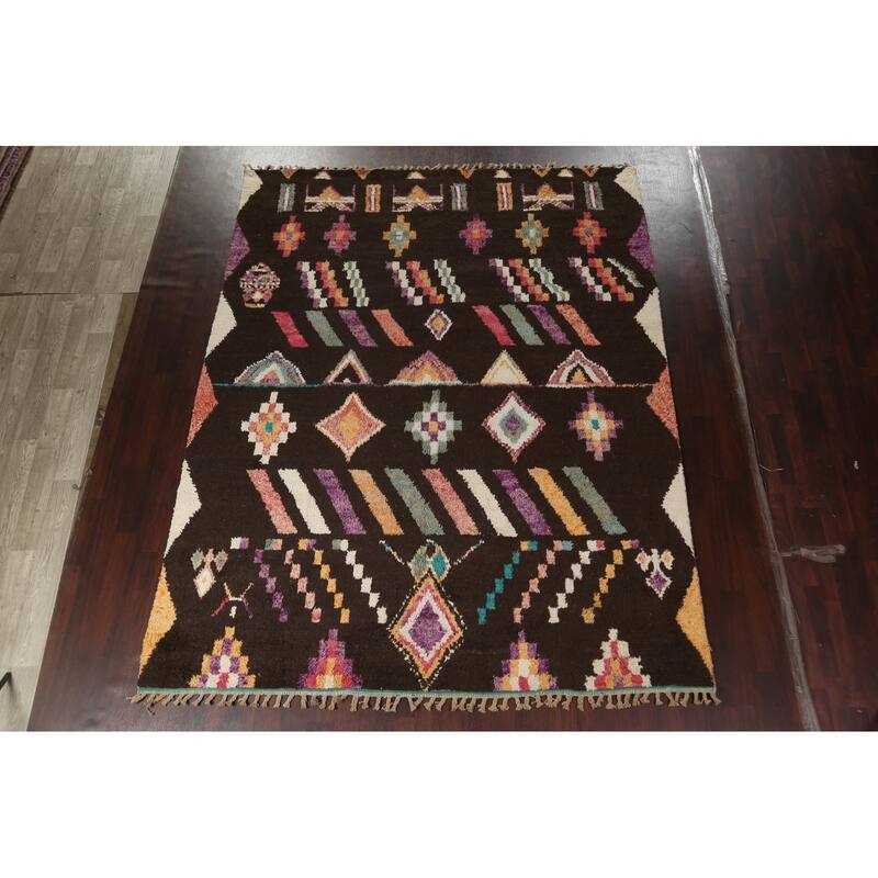 Tribal Oriental Moroccan Dining Room Area Rug Wool Hand-knotted Carpet - 9'0" x 11'6"