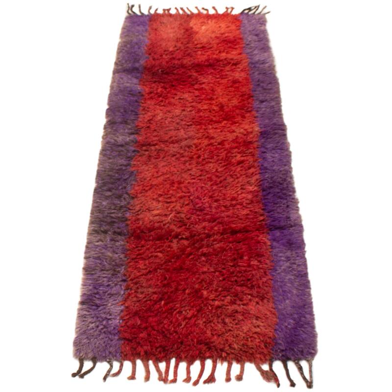 ECARPETGALLERY Hand-knotted Afghan Shiravan Red Wool Rug - 3'0 x 9'10