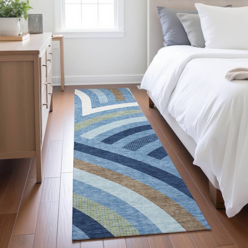 Machine Washable Indoor/ Outdoor Modern Jalen Chantille Rug