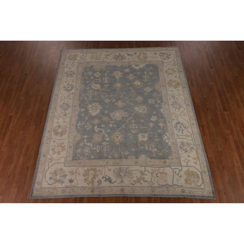 Floral Oushak Turkish Area Rug Handmade Wool Carpet - 8'1"x 9'10"