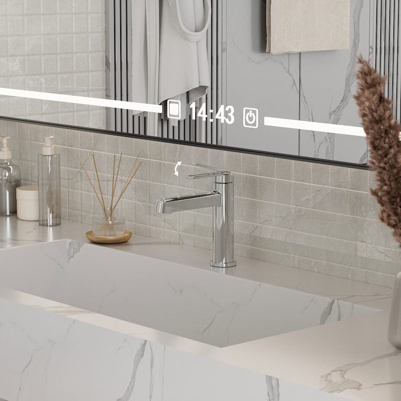 7"H Solid Brass Single Handle Single Hole Bathroom Sink Faucet
