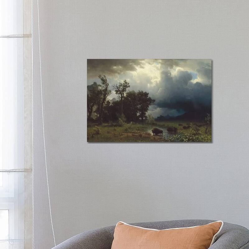 iCanvas "Buffalo Trail: The Impending Storm, 1869" by Albert Bierstadt Canvas Print - 18x26x1.5