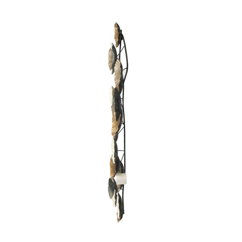 39.5" x 18" Metal Contemporary Wall Decor Accent, Large Hanging Sculpture for Bedroom Entryway Living Room