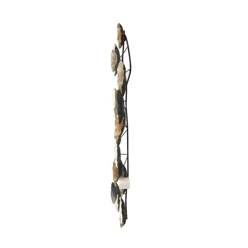 Modern Metal Wall Decor Large Hanging Sculpture Panel with Texture Shape for Bedroom Entryway Living Room