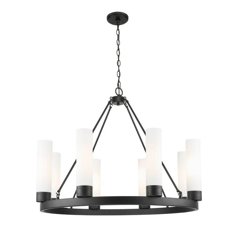 Innovations Lighting Downtown Urban - Boreas - 6 Light 36" Chandelier with 11" Shades - Matte Black/White