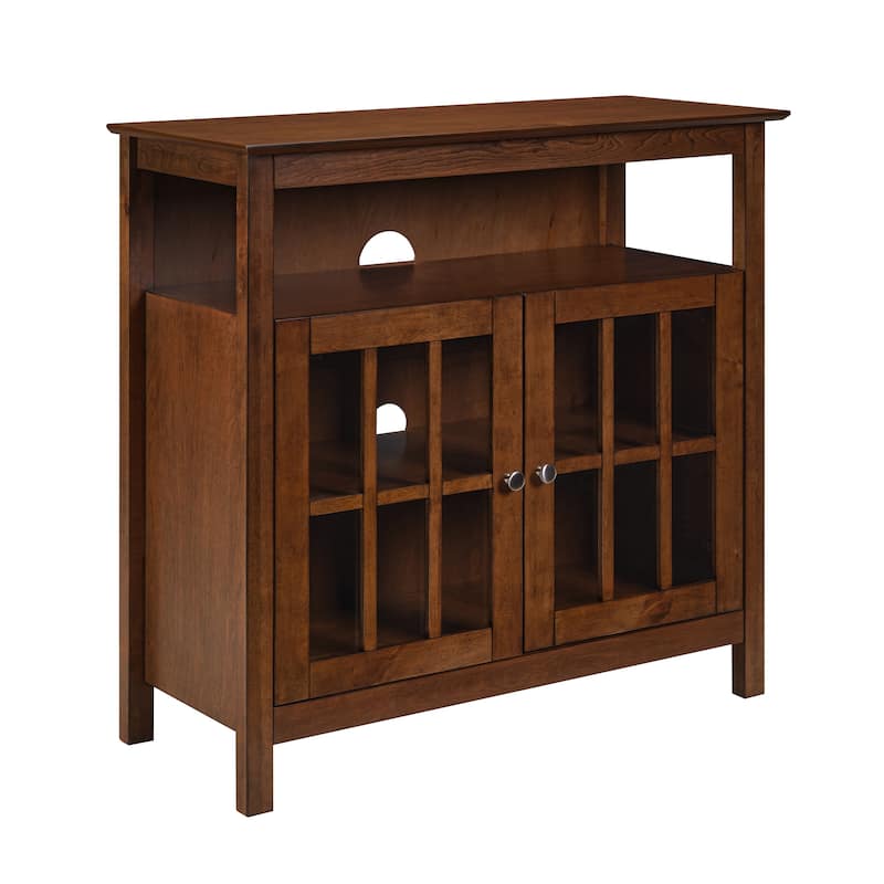 Convenience Concepts Big Sur Highboy 40 inch TV Stand with Storage Cabinets - Dark Walnut