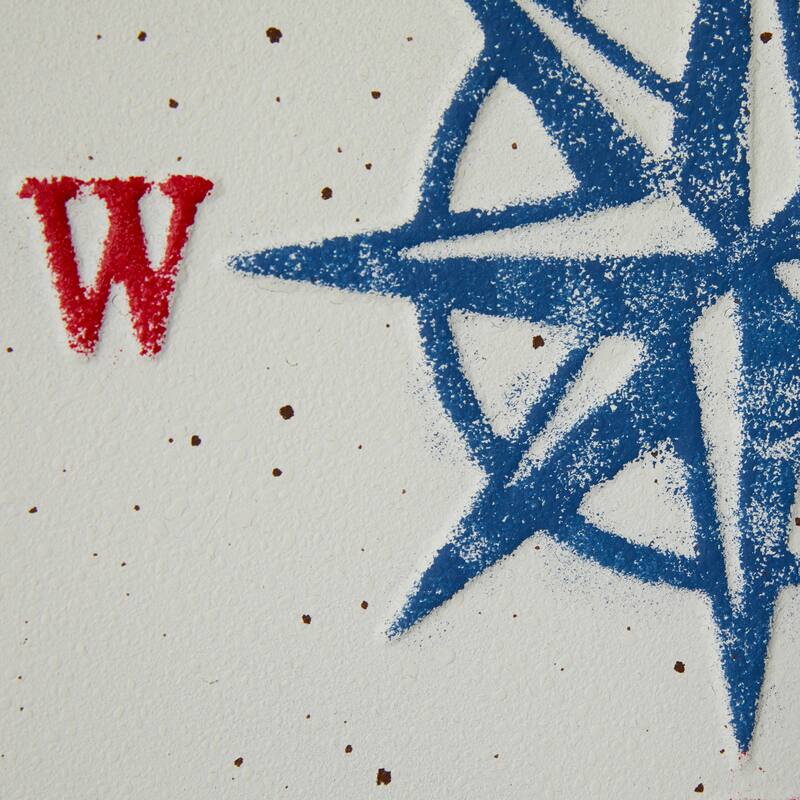 Cream Metal Speckled Sail Boat Home Wall Decor with Anchor, Compass, and Ship Wheel (Set of 4)