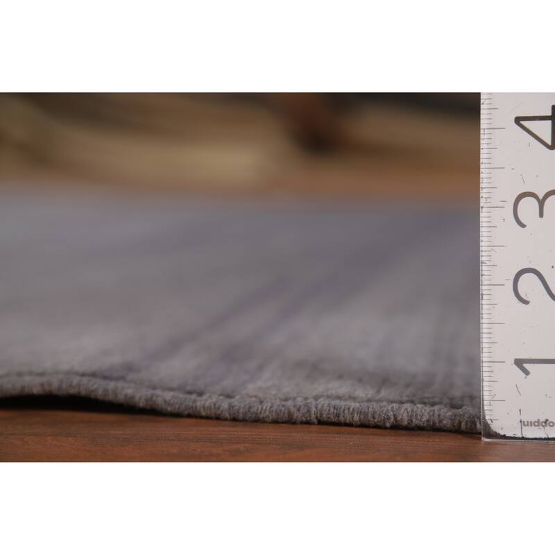 Modern Gray Blue Gabbeh Area Rug Handmade Wool Carpet - 6'7" x 9'8"