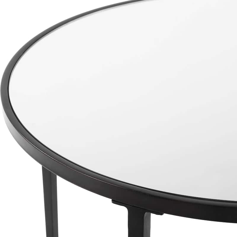 Silver Orchid Iron Black Round End Table