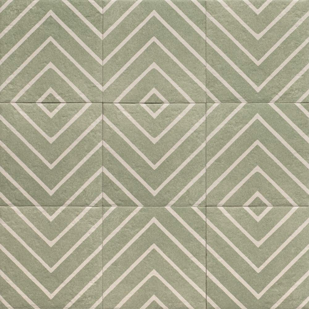 Verity Woven 8x8 Matte Porcelain Encaustic Tile - Floor, Wall, Backsplash