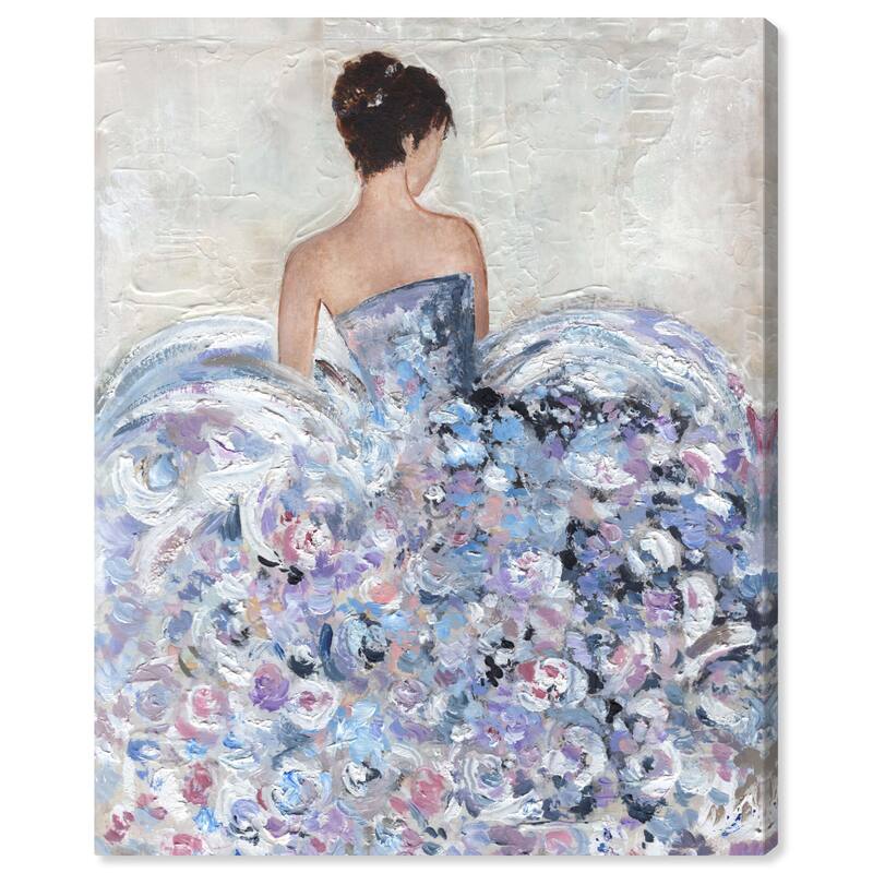 Wynwood Studio Fashion and Glam Dreamy Girl White and Pastel Purple French Country Wall Art Canvas Print