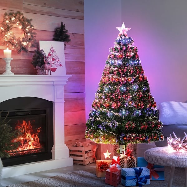 4 ft. Artificial Small Prelit Christmas Tree with Stand Bed