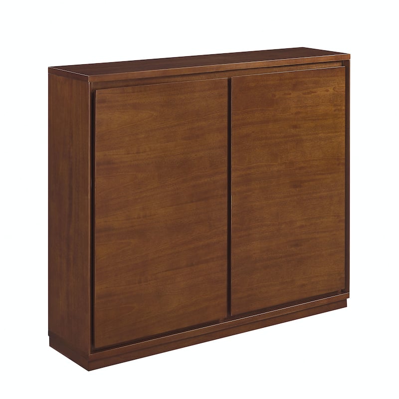 Roomfitters Sideboard, Buffet Storage Cabinet, Modern Organizer with Outlet Holes, Entryway, Kitchen, Walnut