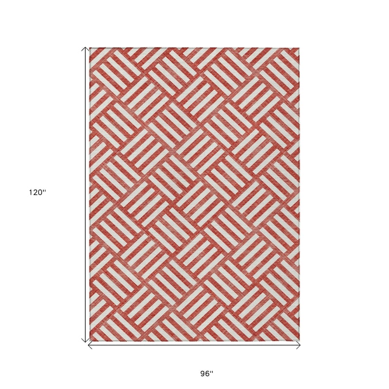 HomeRoots Geometric Transitional Rectangle Outdoor Rug