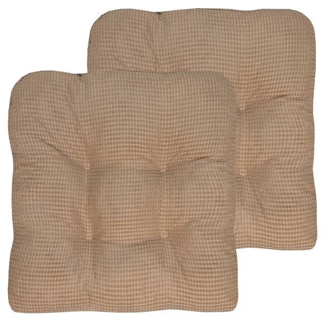 Fluffy Memory Foam Non Slip Chair Pad - Taupe - Set of 2