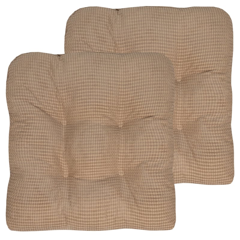 Fluffy Memory Foam Non-slip Chair Pad - Set of 2 - Taupe