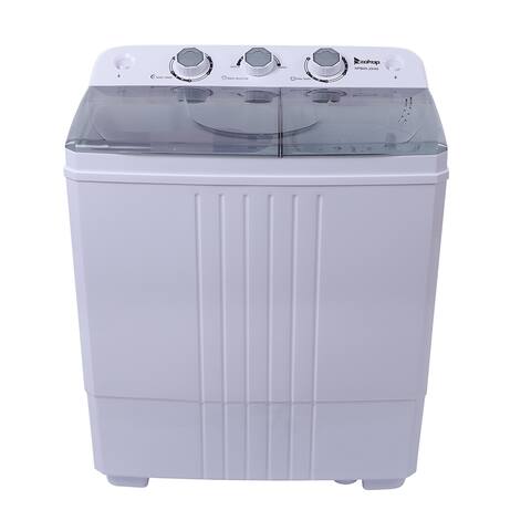 ZOKOP Compact Twin Tub Semi-automatic Washing Machine with Built-in Drain Pump