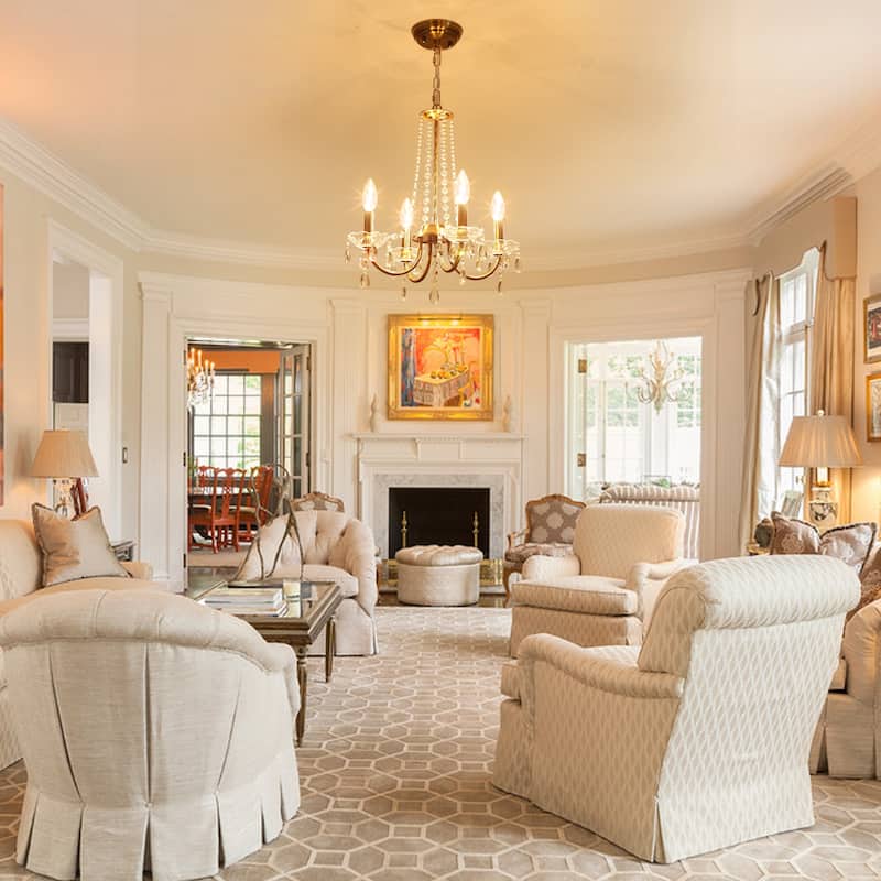 4-Light Candle Style Chandelier with Crystal Accents for Living Room Bedroom