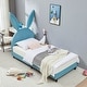 preview thumbnail 24 of 31, VECELO Wooden Cute Rabbit Twin Bed Frame with Upholstered Headboard, Kids Bed Frame Set of 2