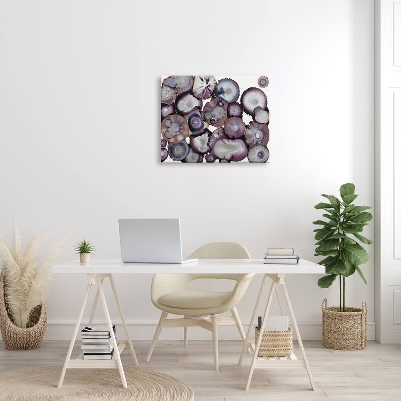 Stupell Grey and Purple Abstract Geode Stretched Canvas Wall Art