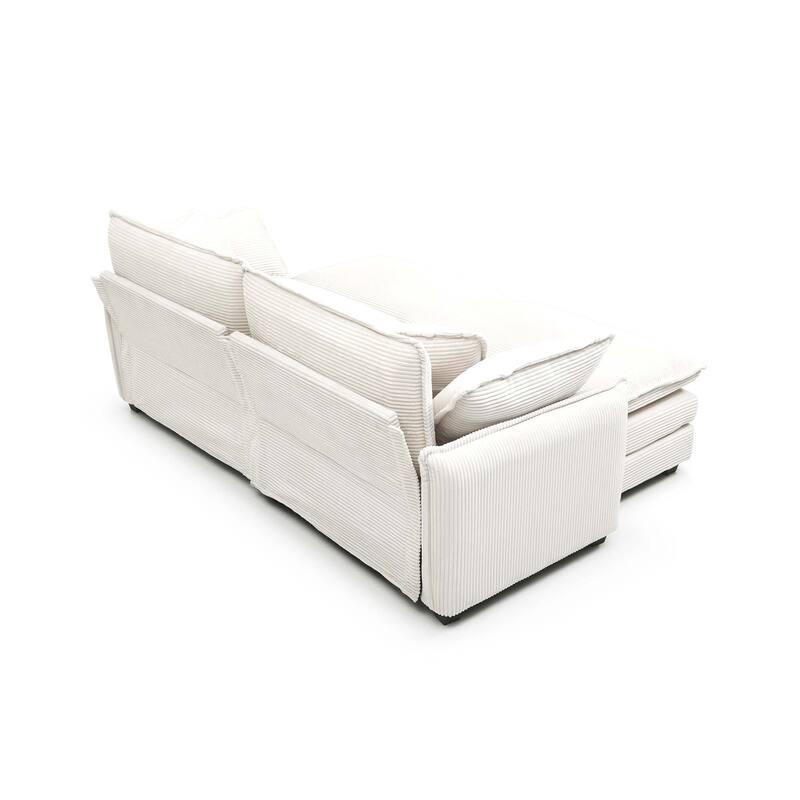 Corduroy Modular Flexible Combinations Sofa Set with Ottoman
