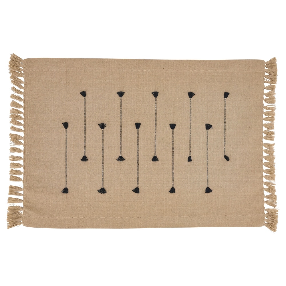 Line Design Fringe Placemats (Set of 4)