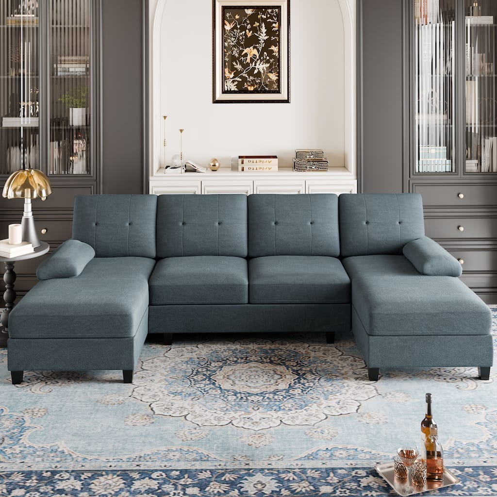 106'' Sectional Sofa with Thick Cushions for Living Room