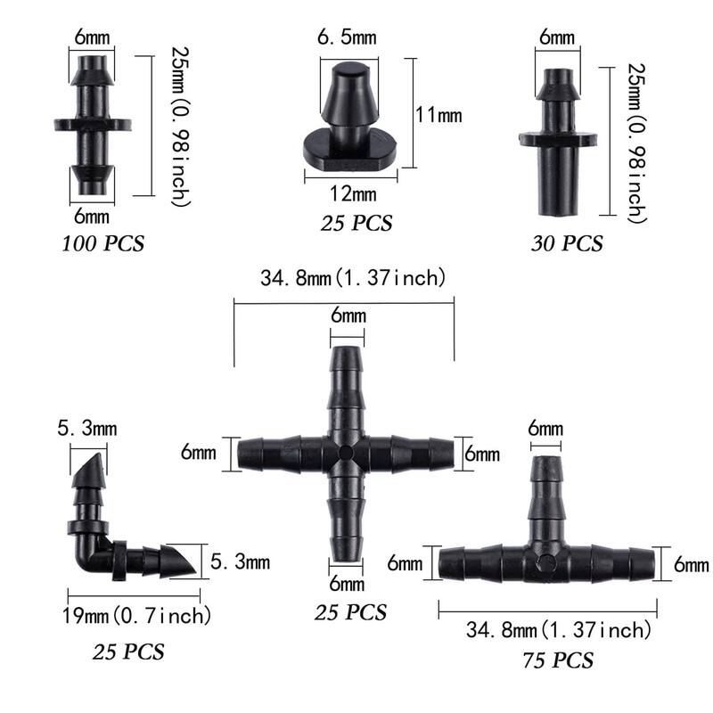 280 Pcs Barbed Connectors Irrigation Fittings Kit,Drip Irrigation